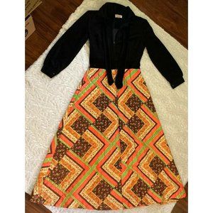 1970’s Vintage Evelyn Pearson  Apparel Quilt Dress